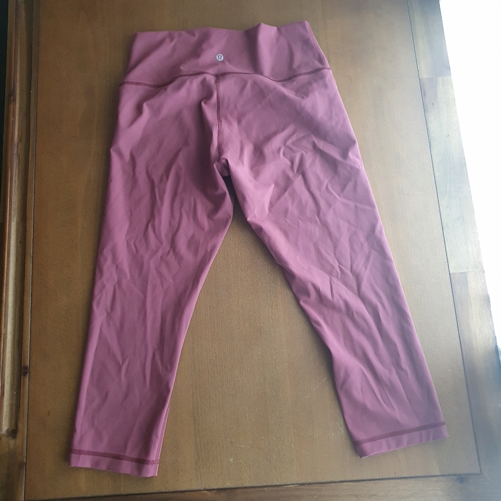 Lululemon mauve pink wunder under cropped leggings size 10 - Picture 7 of 7